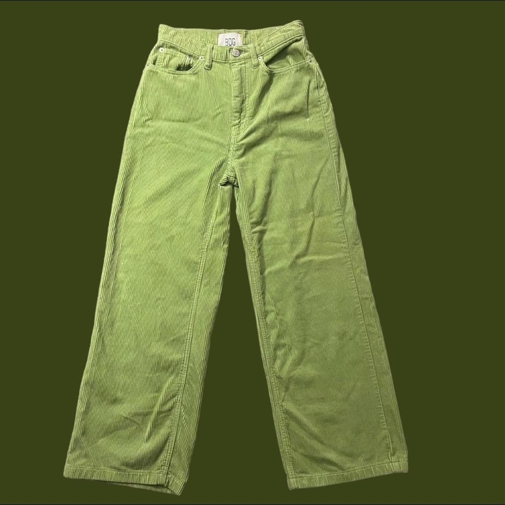 BDG Green Corduroy High-Waist Pants